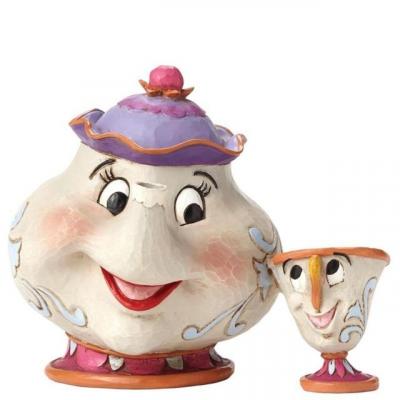 DISNEY  Traditions Belle Et La B&ecirc;te Mrs Potts Et Chip 10 Cm