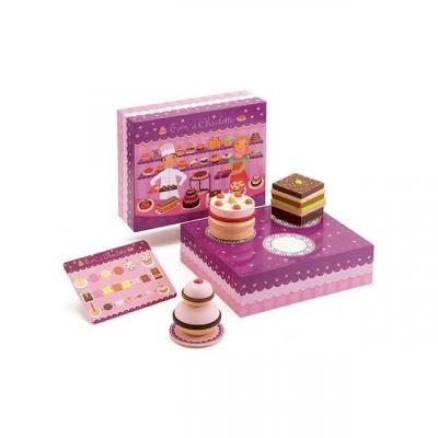 DJECO P&acirc;tisserie en bois  Set g&acirc;teaux Charlotte et Tom
