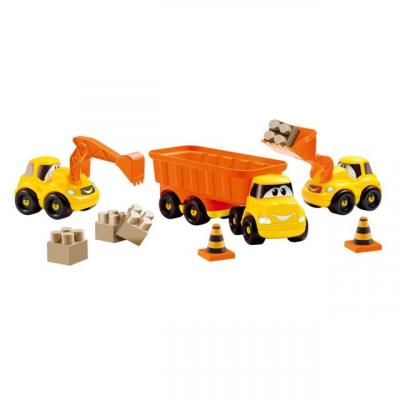 ECOIFFIER Ensemble de 3 v&eacute;hicules de chantier Fast truck Abrick 