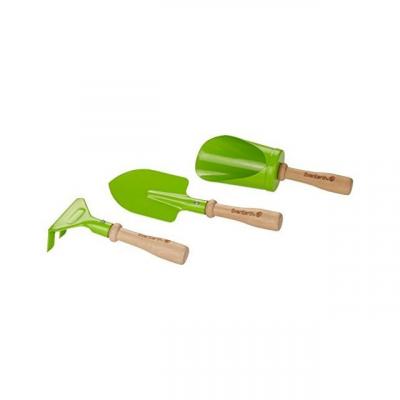EVEREARTH  Ensemble de jardin 3 pi&egrave;ces bois clair 20 cm vert