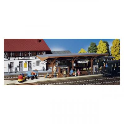 FALLER Mod&eacute;lisme - Quai de gare avec pi&egrave;ces de d&eacute;coration