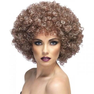 SMIFFYS  Perruque afro, naturelle Taille Unique, Blond/Marron
