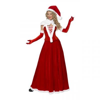 SMIFFYS Costume Miss Santa Velours Longue - Rouge - L