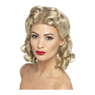 SMIFFYS  Perruque Sweetheart ann&eacute;es 40, blonde, avec boucles Unique