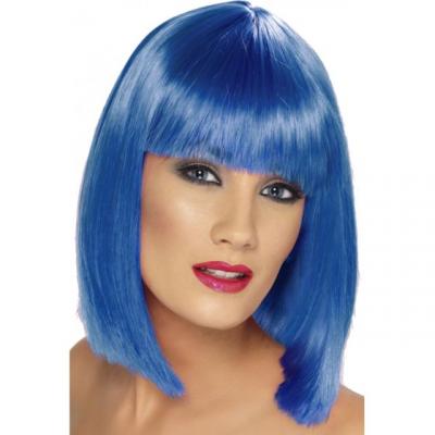 SMIFFYS Perruque Glam Courte Avec Frange Bleu - Bleu