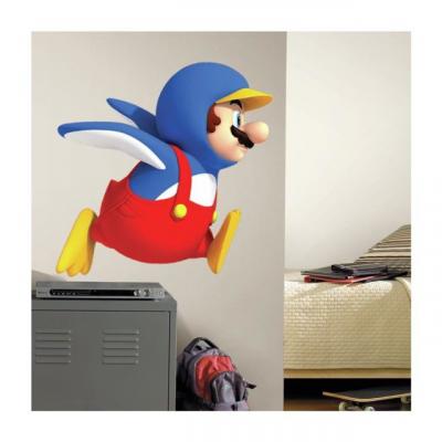 THEDECOFACTORY Stickers - Nintendo - Super Mario Pingouin - 86 x 71 cm - Adh&eacute;sifs - D&eacute;coration murale enfant