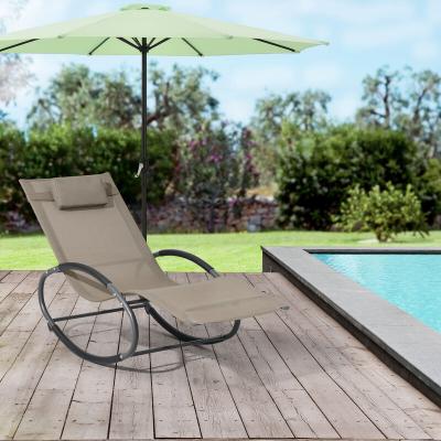 EN.CASA Fauteuil de Jardin Almaluez Amovible Acier Textile 153 x 63 x 81 cm Beige
