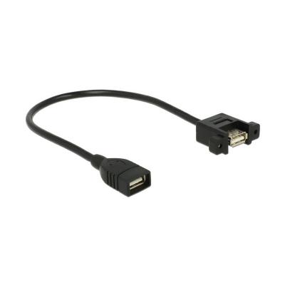 DELOCK - Inverseur de connexion USB - USB (F) pour USB (F) - 25 cm - vis molet&eacute;es - noir 