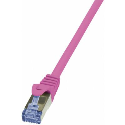 LOGILINK RJ45 r&eacute;seau c&acirc;ble de raccordement CAT 6A S/FTP 0.25 m rose Flammwidrig, avec Rastnasenschutz 