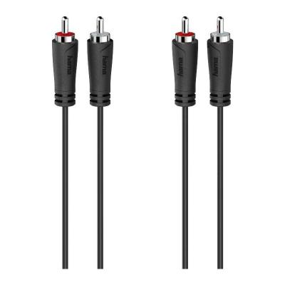 HAMA C&acirc;ble audio, 2 fiches RCA m&acirc;les - 2 fiches RCA m&acirc;les, 5,0 m - Neuf