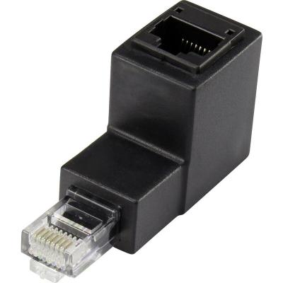 RENKFORCE  RJ45 r&eacute;seau adaptateur CAT 5e 90&deg; nach unten gewinkelt [1x RJ45-prise m&acirc;le - 1x RJ45-Buchse] 0 m Schwar