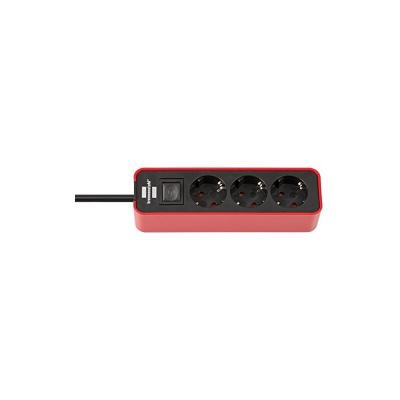 BRENNENSTUHL  1153230070 Power Strip 3 Outlets With Switch Rouge