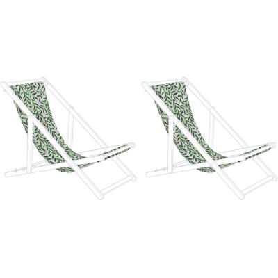 BELIANI Lot de 2 toiles pour transat ANZIO / AVELLINO motif feuillage blanc / vert