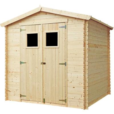 TIMBELA  M369+M369G Abri de jardin en bois AVEC SOL TRAIT&Eacute; - I236xL226xH218 cm / 4.33 m2