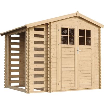 TIMBELA  M386F Abri de jardin en bois et range b&ucirc;ches ext&eacute;rieur - 4.47 m2