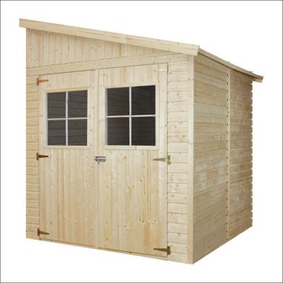 TIMBELA Abri de Jardin en Bois Naturel 4,1 m2 - H244x218x220 cm -  M338A