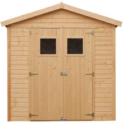 TIMBELA Abri de Jardin en Bois 4,2 m&sup2; - H228x222x233 cm - AVEC SOL IMPR&Eacute;GN&Eacute; -  M351+M351G