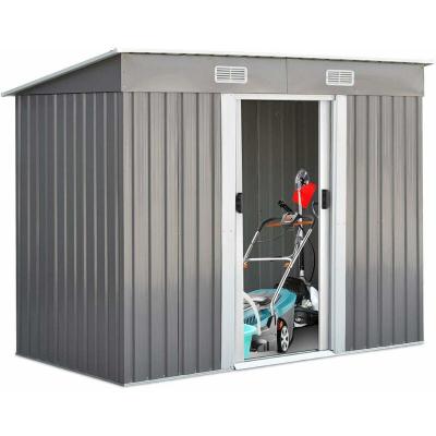 COSTWAY Abri de Jardin en M&eacute;tal -  - 238x131x181cm - 2 Portes Coulissantes - Fen&ecirc;tre A&eacute;r&eacute;Imperm&eacute;able