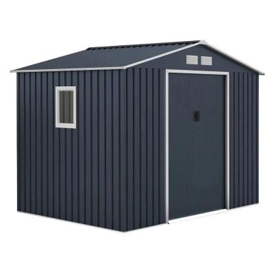 ARCHER Abri de jardin en m&eacute;tal 5,29 m&sup2; - Kit d'ancrage inclus - Gris anthracite