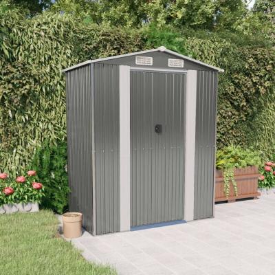 VIDAXL  abri de jardin gris clair 192x108x223 cm acier galvanis&eacute;