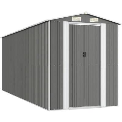 VIDAXL  - Abri de jardin Gris clair 192x523x223 cm Acier galvanis&eacute;