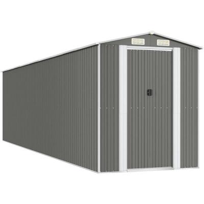 VIDAXL  - Abri de jardin Gris clair 192x772x223 cm Acier galvanis&eacute;