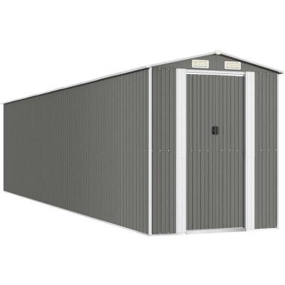 VIDAXL  - Abri de jardin Gris clair 192x855x223 cm Acier galvanis&eacute;
