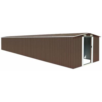 VIDAXL Mercatoxl - Abri de jardin Marron 257x779x181 cm Acier galvanis&eacute;