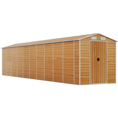 VIDAXL Abri de jardin marron clair 191x895x198 cm acier galvanis&eacute; 