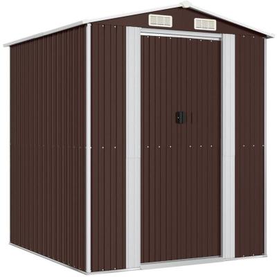 VIDAXL  - Abri de jardin Marron fonc&eacute; 192x191x223 cm Acier galvanis&eacute;