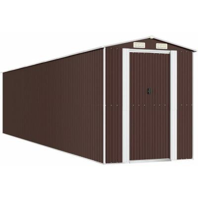VIDAXL  - Abri de jardin Marron fonc&eacute; 192x855x223 cm Acier galvanis&eacute;