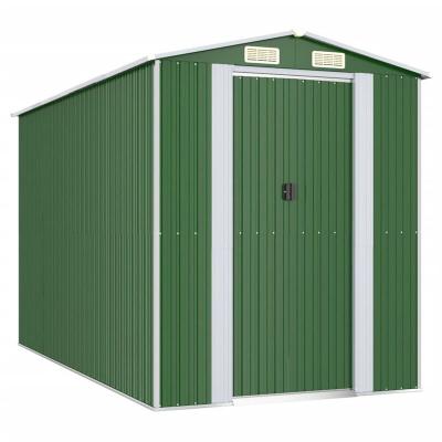 VIDAXL  abri de jardin vert 192x357x223 cm acier galvanis&eacute;