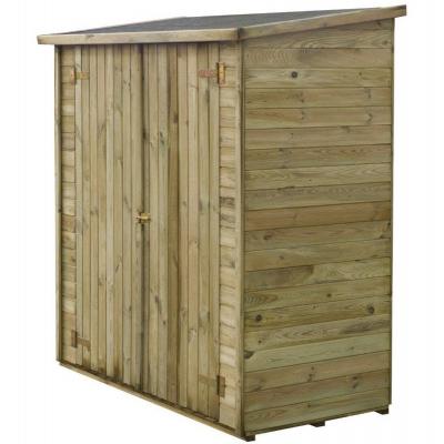 HABITAT ET JARDIN Abri jardin bois adossable ""lipki "" - 1.79 x 0.90 x 1.76/1.86 m - 1.62 m&sup2; - 12 mm - avec plancher