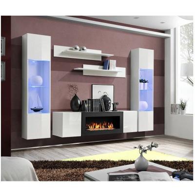 ASSMANN ELECTRONIC Meuble mural & chemin&eacute;e ""fly viii"" 260cm blanc