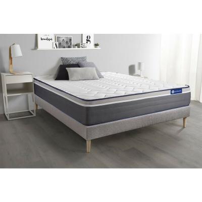 ACTISOM Ensemble 200x200 cm sommier kit gris