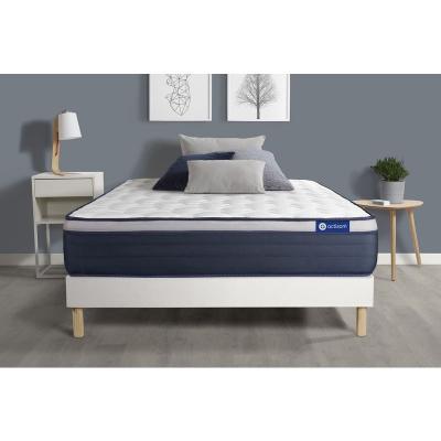 ACTISOM Matelas + sommier 90x190 ressorts ensach&eacute;s et m&eacute;moire de forme  - Actiflex max