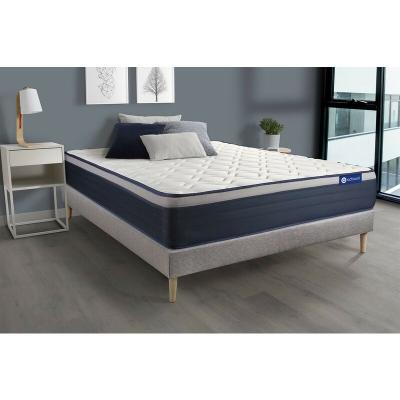ACTISOM Matelas + sommier 140x190 ressorts ensach&eacute;s et m&eacute;moire de forme  - Actiflex max