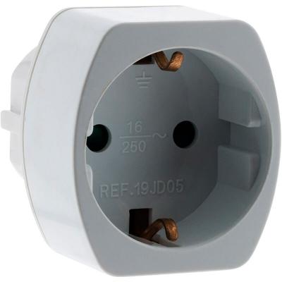 ZENITECH  - Adaptateur &eacute;lectrique m&acirc;le France - femelle Schuko Blanc