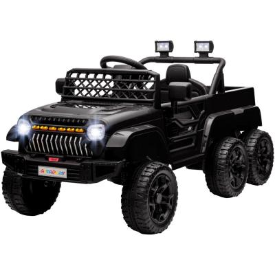 AIYAPLAY Buggy Quad &Eacute;lectrique Enfant 6 Roues - T&eacute;l&eacute;commande - Coffre Benne - Nombreux Effets Noir