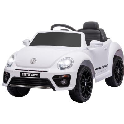  Voiture &Eacute;lectrique Enfant Volkswagen Beetle Dune 12v 5 Km/h Max. T&eacute;l&eacute;commande Nombreux Effets Blanc
