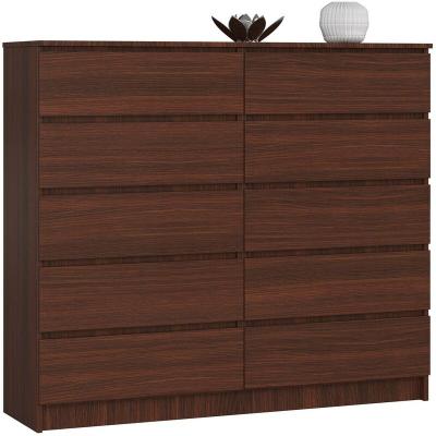 Commode akord k140 weng&eacute; 138 cm 10 tiroirs fa&ccedil;ade weng&eacute; 138x40x121 cm
