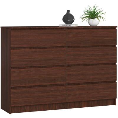 Akord - Commode K140 Weng&eacute; 138 cm 8 tiroirs fa&ccedil;ade Weng&eacute; 138x40x99 cm