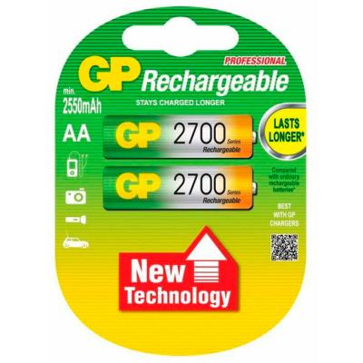 GP  Blister de 2 piles rechargeables AA 2600 mAh NiMH