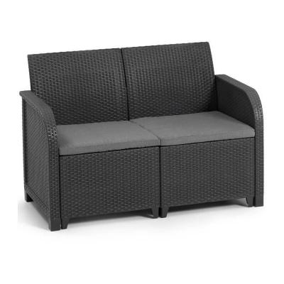 ALLIBERT BY KETER Keter canap&eacute; 2 places de jardin rosalie graphite SANREMO2SEATGR