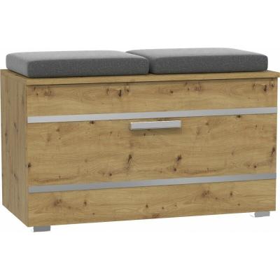 ALMORA - Meuble &agrave; chaussures - 85x45x35cm - Banc &agrave; chaussures - Ch&ecirc;ne