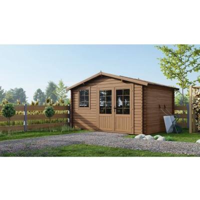 ALTANKA Abri de jardin en bois 11,7m&sup2; trait&eacute; &eacute;p. 34mm DOM562 -  