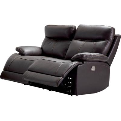 ALTOBUY CORDOUE - Canap&eacute; Relax Electrique 2 Places Cuir Marron - 