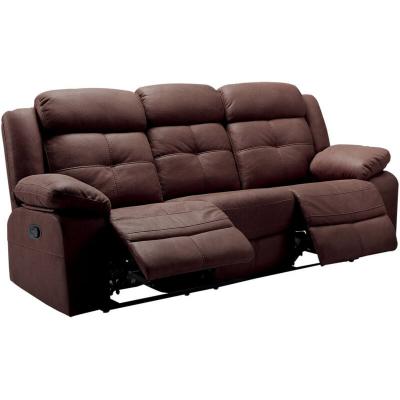 ALTOBUY Fabares - Canap&eacute; Relax Manuel 3 Places Chocolat - Marron fonc&eacute;