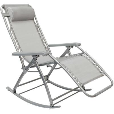 AMANKA Berceuse Chaise longue ber&ccedil;ante de  Transat &agrave; bascule de jardin Rocking chair pliable et i
