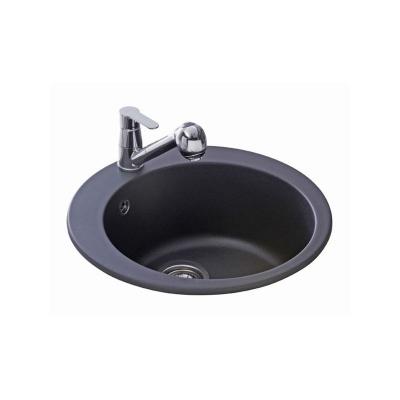  Evier rond granit noir Aquasanita CLARIS 1 bac 